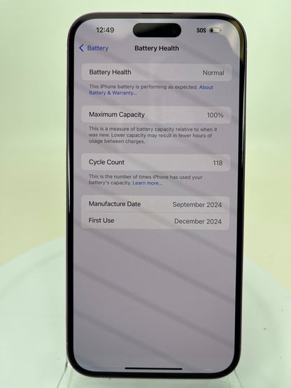 Unlocked Apple iPhone 16 Plus 128GB purple MXUV3LL/A