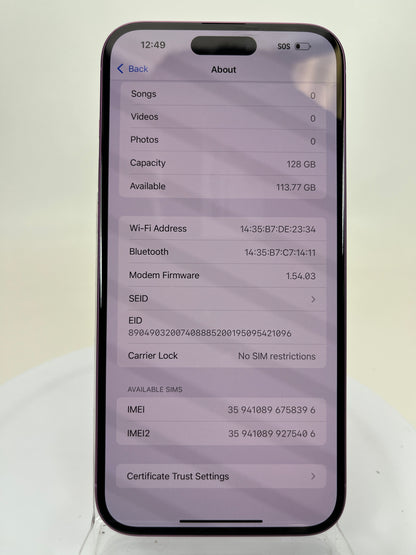 Unlocked Apple iPhone 16 Plus 128GB purple MXUV3LL/A
