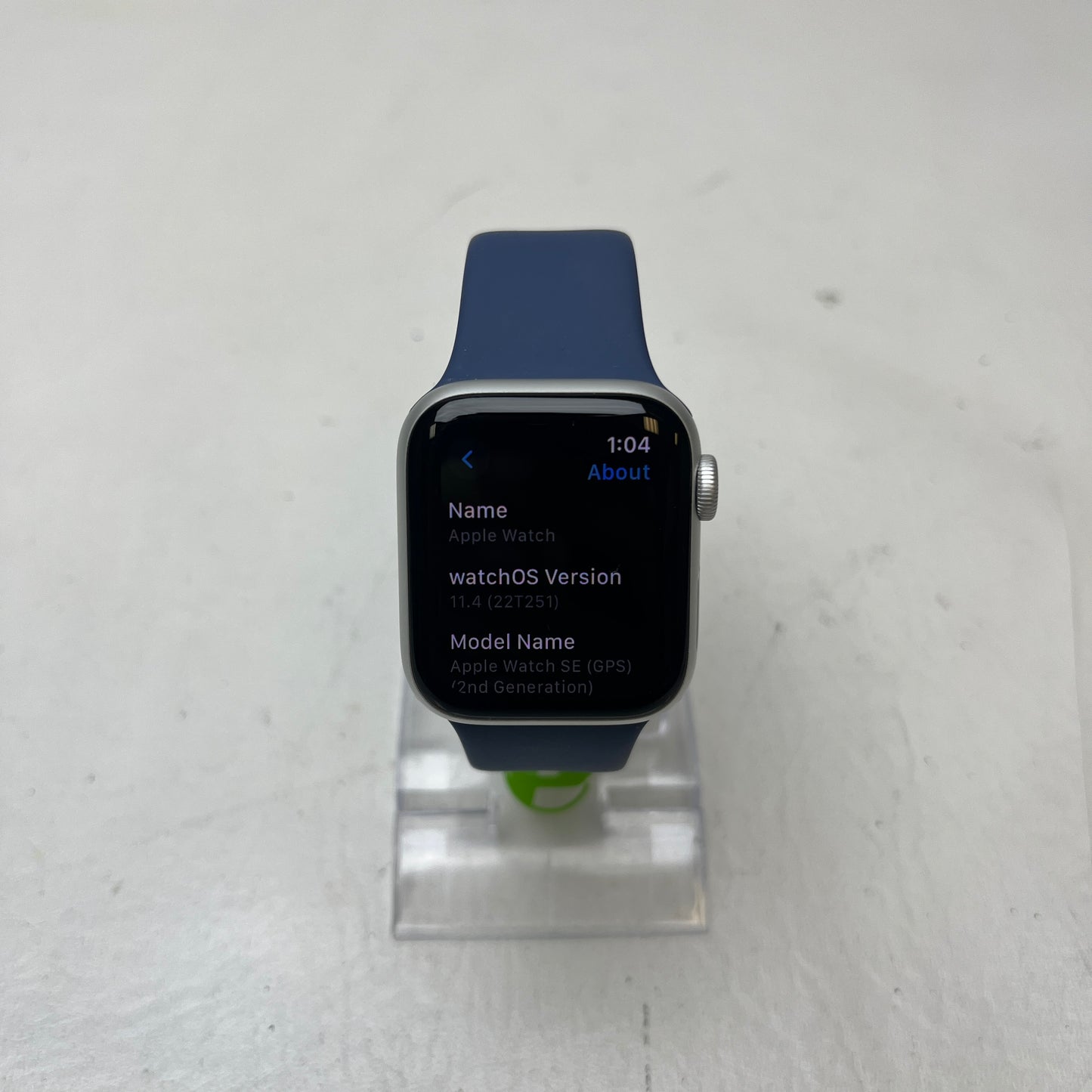GPS Only Apple Watch SE 2nd Gen 40MM Silver Aluminum Abyss Blue Sport Band A2722