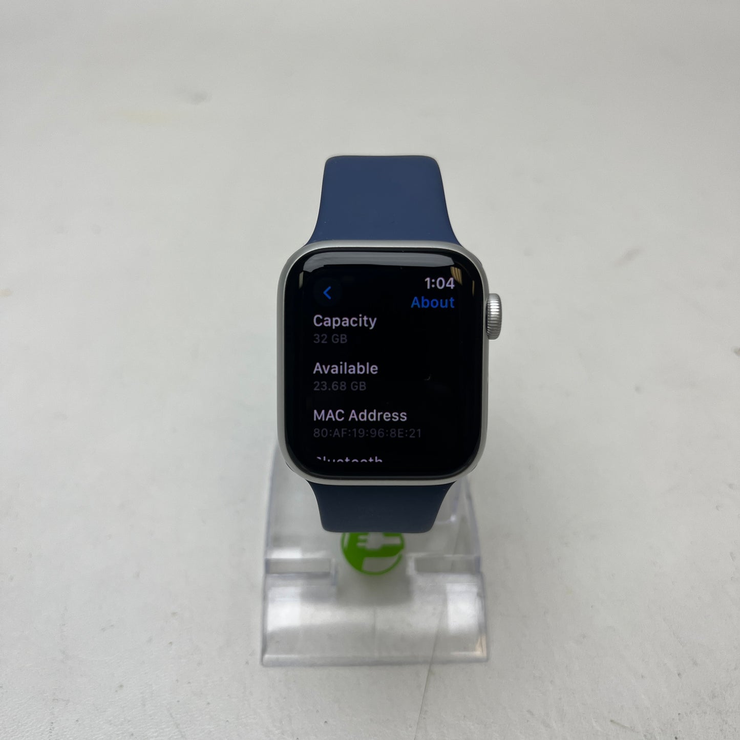 GPS Only Apple Watch SE 2nd Gen 40MM Silver Aluminum Abyss Blue Sport Band A2722