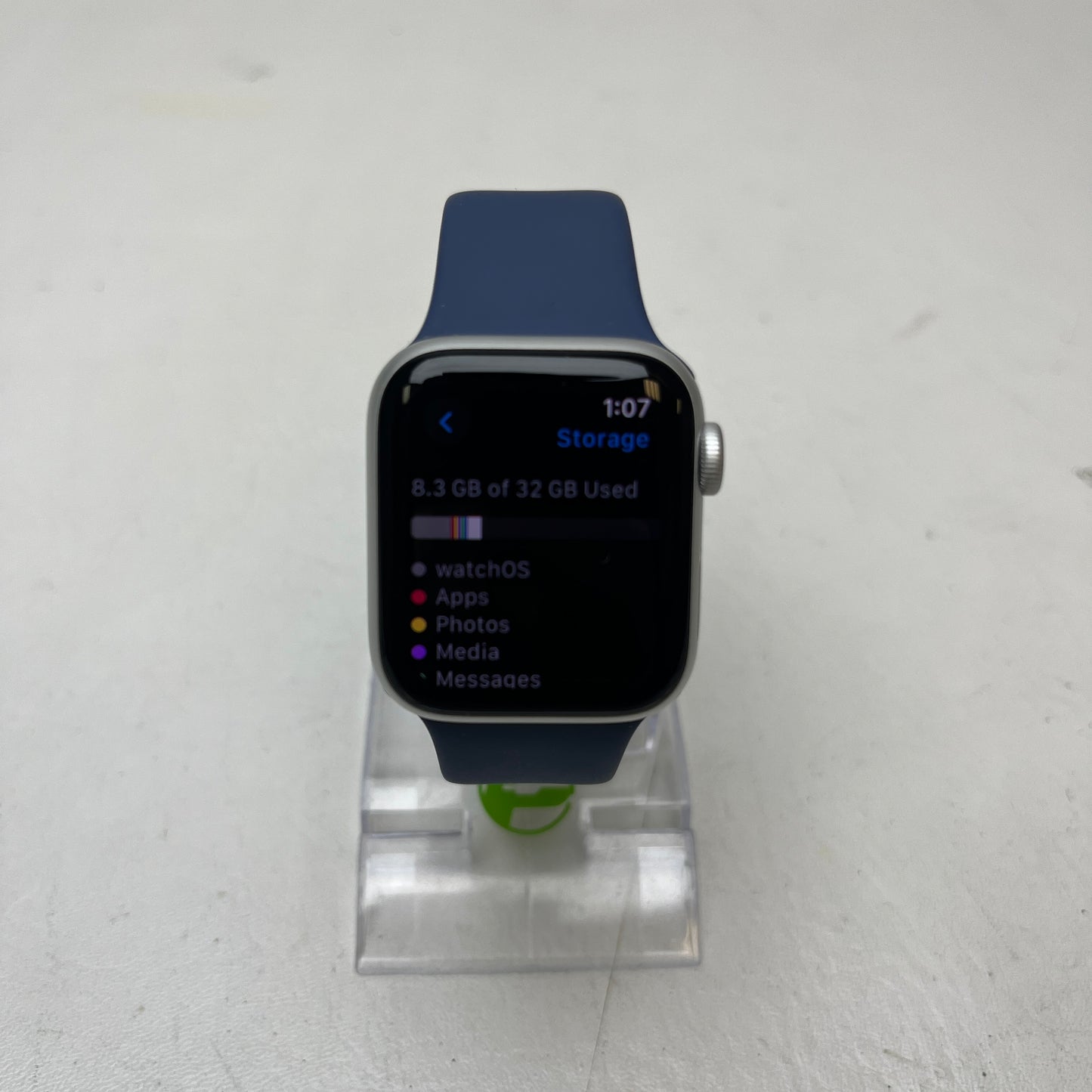 GPS Only Apple Watch SE 2nd Gen 40MM Silver Aluminum Abyss Blue Sport Band A2722