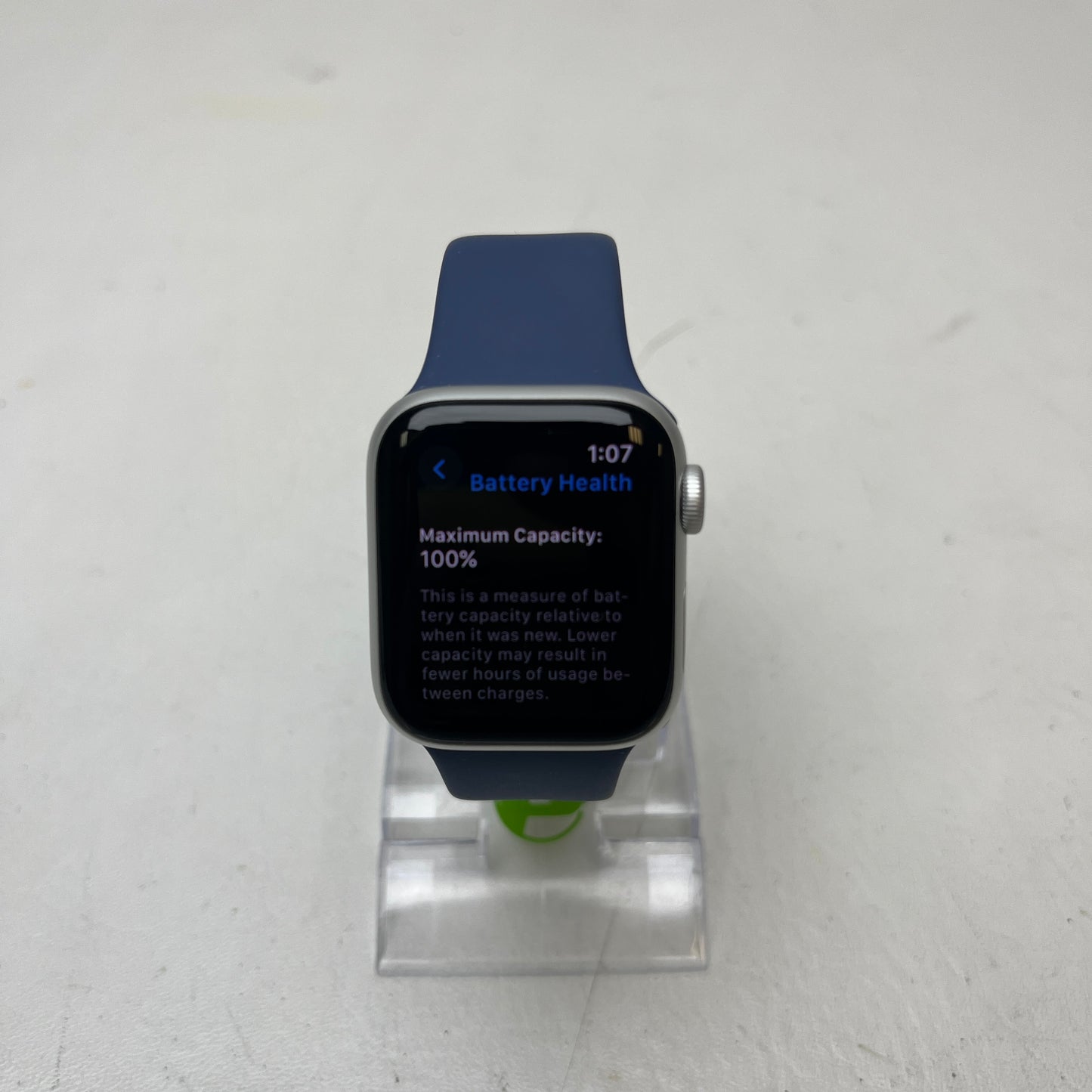 GPS Only Apple Watch SE 2nd Gen 40MM Silver Aluminum Abyss Blue Sport Band A2722