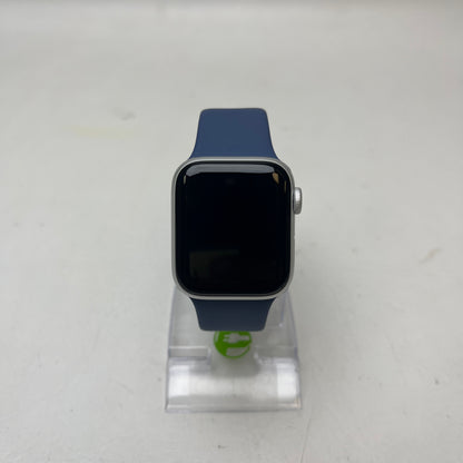 GPS Only Apple Watch SE 2nd Gen 40MM Silver Aluminum Abyss Blue Sport Band A2722