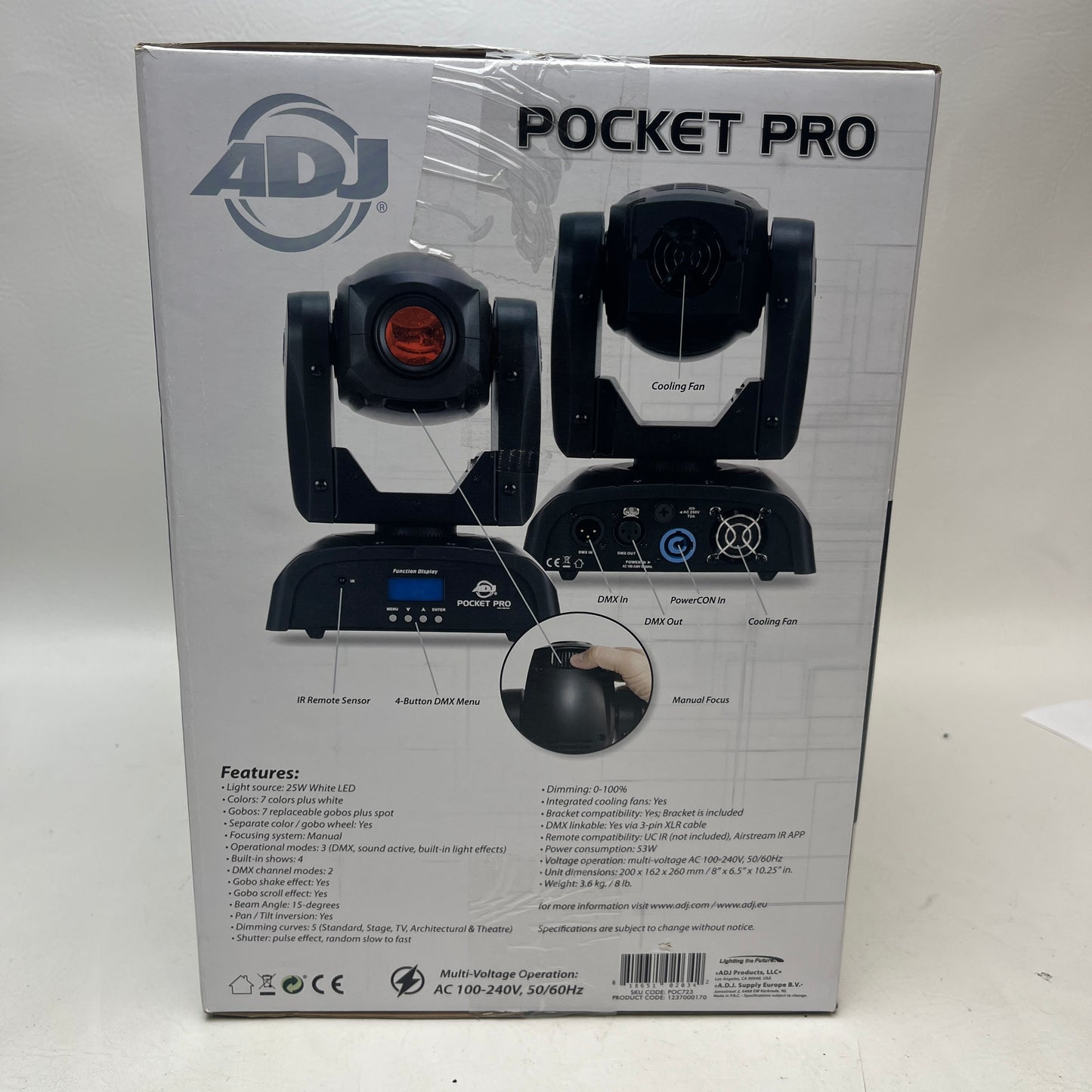 New ADJ Pocket Pro Mini Moving Head Light POC723