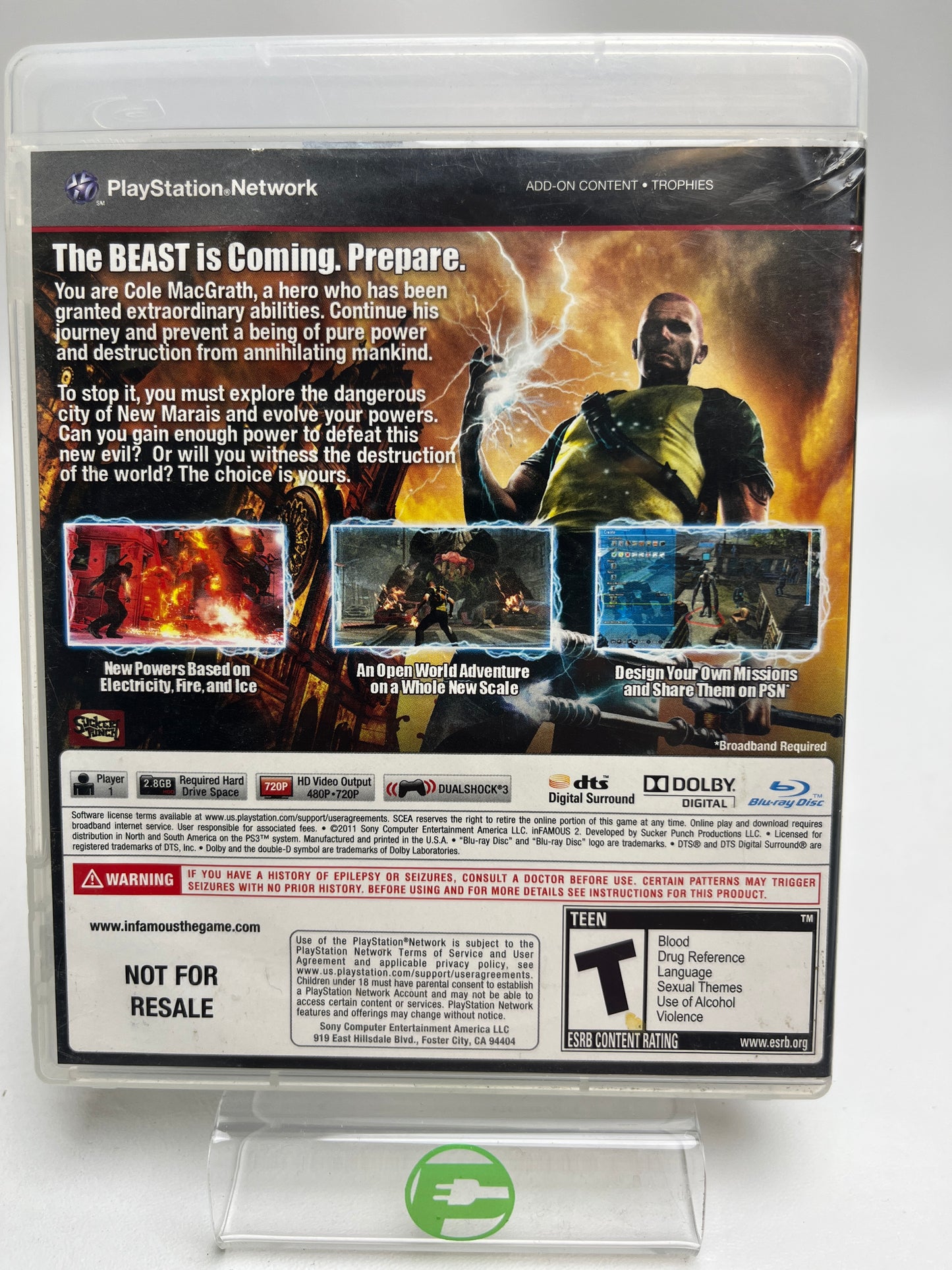 Infamous 2 (Sony PlayStation 3 PS3, 2011)