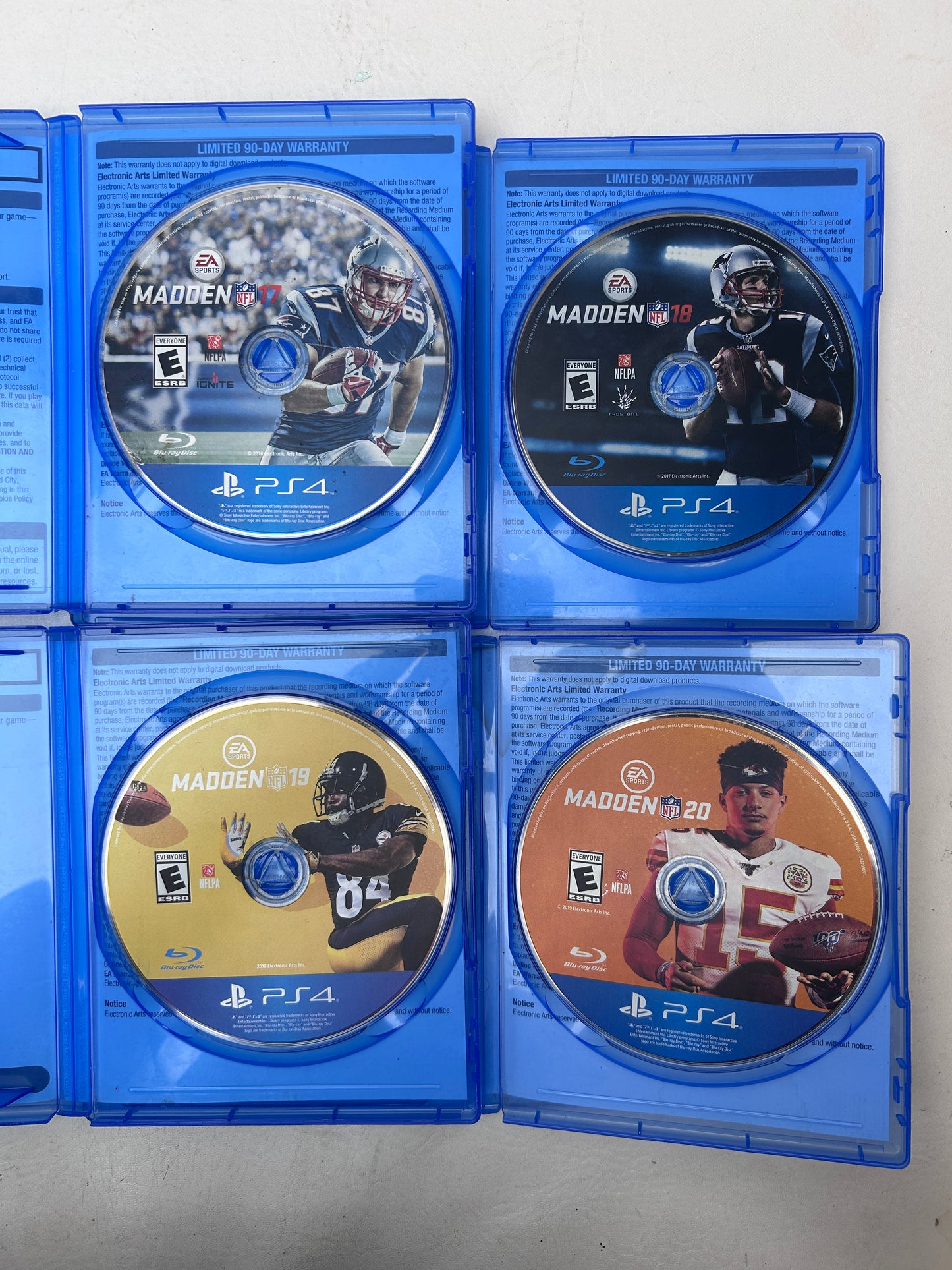 Lot of 4 Games Sony PlayStation 4 PS4 Madden NFL 17,18,19,20