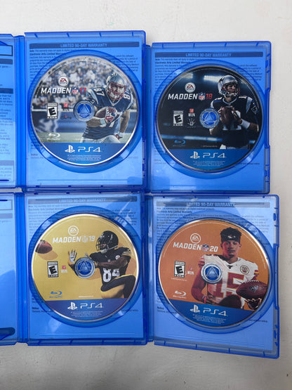 Lot of 4 Games Sony PlayStation 4 PS4 Madden NFL 17,18,19,20