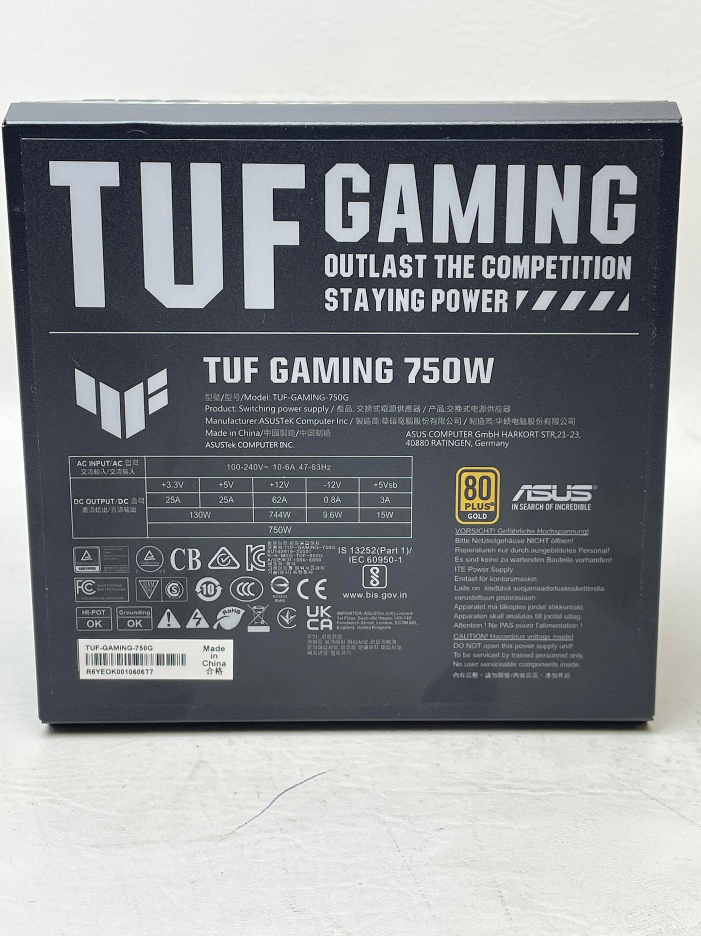 Asus TUF Gaming 80 Plus Gold 750W Fully Modular Switching Power Supply