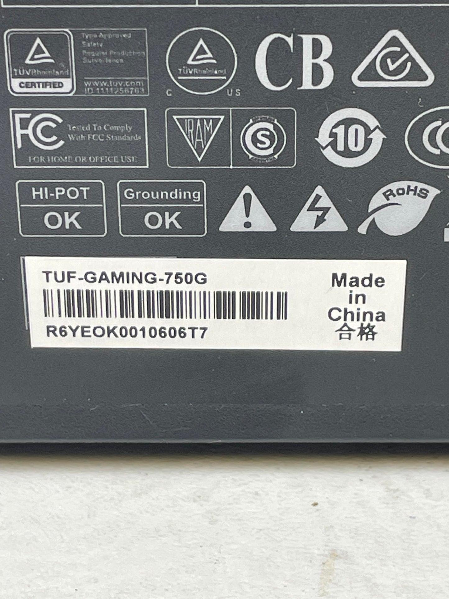Asus TUF Gaming 80 Plus Gold 750W Fully Modular Switching Power Supply