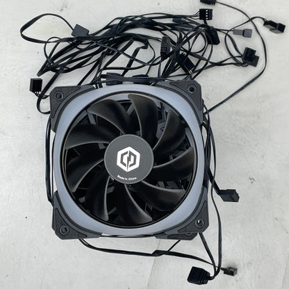 Lot of 6 CyberPowerPC 120mm RGB Case Fans PWM, ARGB, Reverse Flow Mixed Set