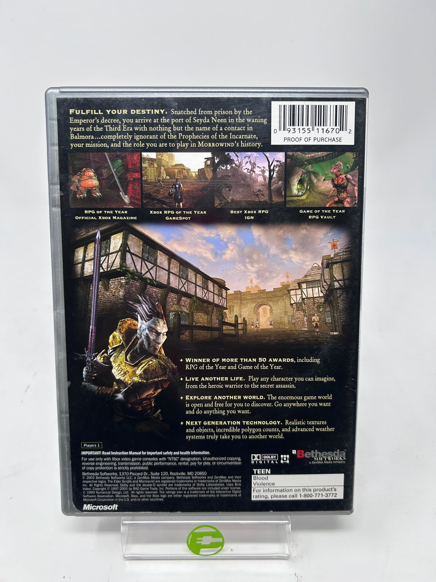 Elder Scrolls III Morrowind (Microsoft Xbox, 2002)