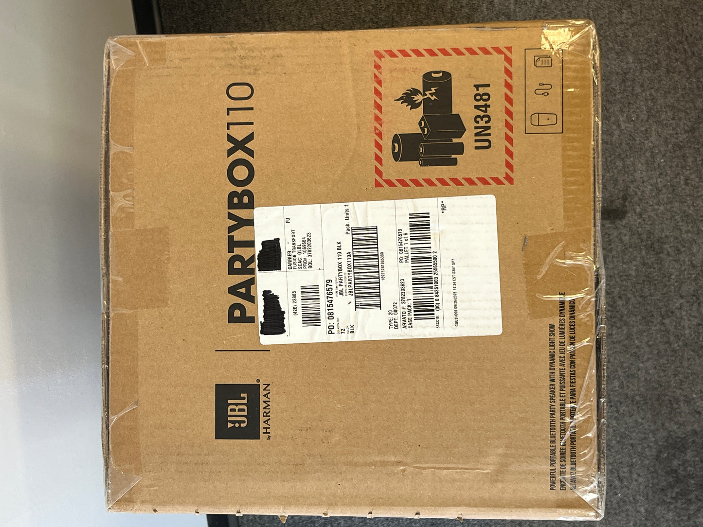 New JBL PartyBox 110 Portable Speaker System Black JBLPARTYBOX110AM