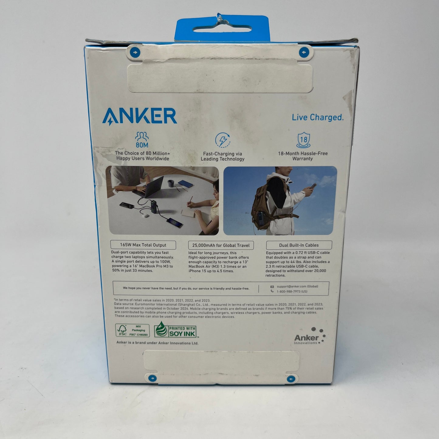New ANKER High Power Multi Device Charging Power Bank A1695