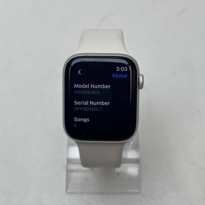 GPS Only Apple Watch SE 3 44MM  Aluminum Starlight Sport Band MEHG4LW/A