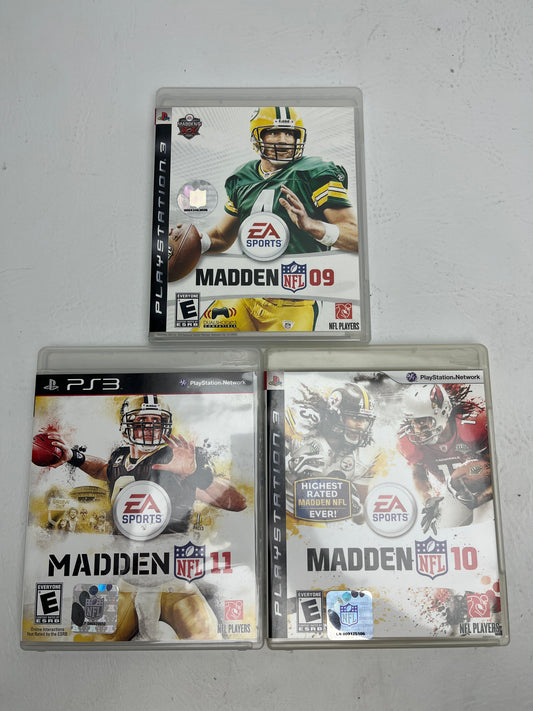 Lot of 3 Games Sony PlayStation 3 PS3 Madden NFL 09,10,11