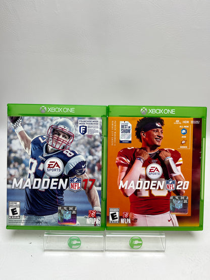 Lot of 2 Games Microsoft Xbox One Madden NFL 17,Madden NFL 20