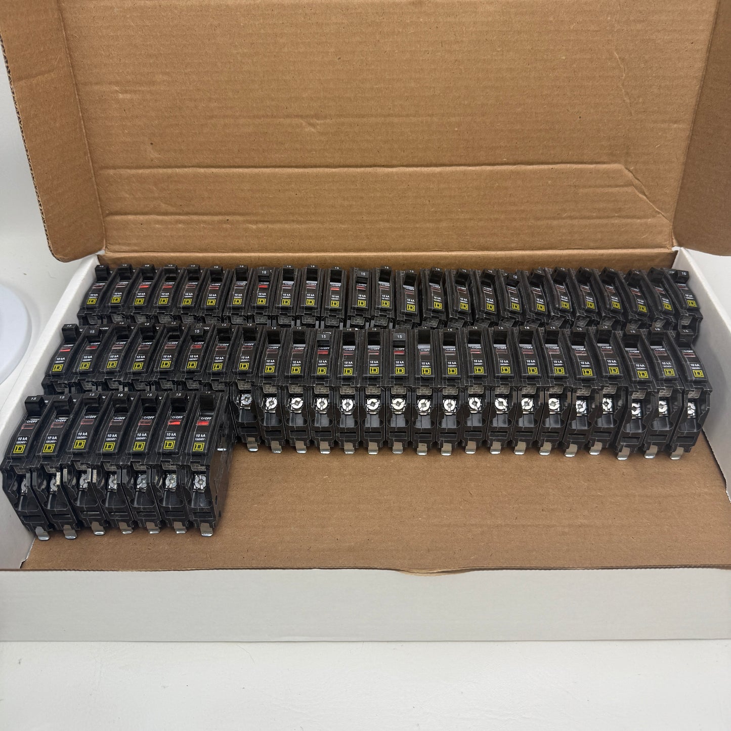 Lot of 57 Square D 15 Amp 1-Pole 120/240V Circuit Breaker DP-4075