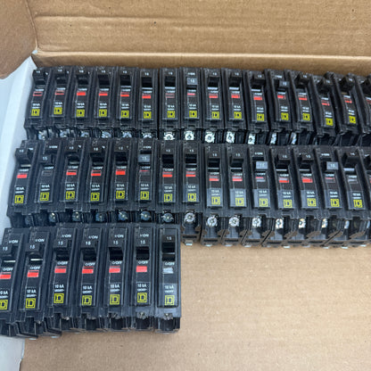 Lot of 57 Square D 15 Amp 1-Pole 120/240V Circuit Breaker DP-4075
