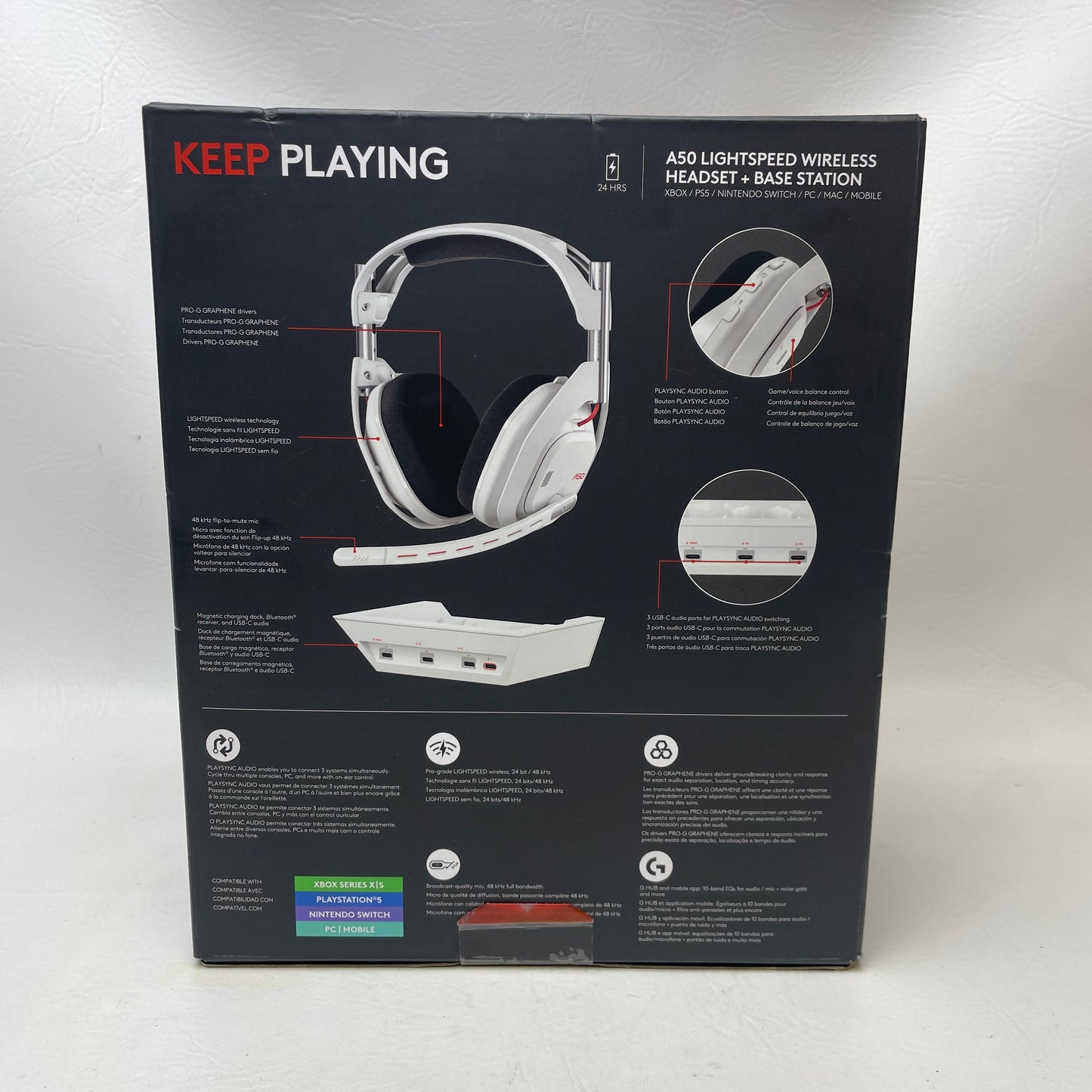 New Logitech Astro A50 Gen 5 LIGHTSPEED Wireless Gaming Headset 939-00222