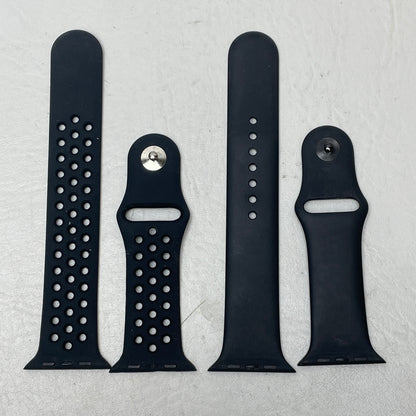 Lot of 2 Apple Watch Bands Nike & Solid Black 46mm M/L