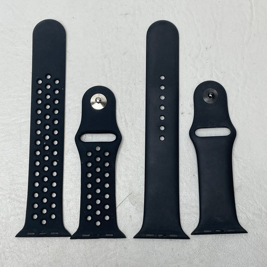 Lot of 2 Apple Watch Bands Nike & Solid Black 46mm M/L