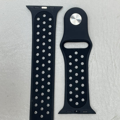 Lot of 2 Apple Watch Bands Nike & Solid Black 46mm M/L