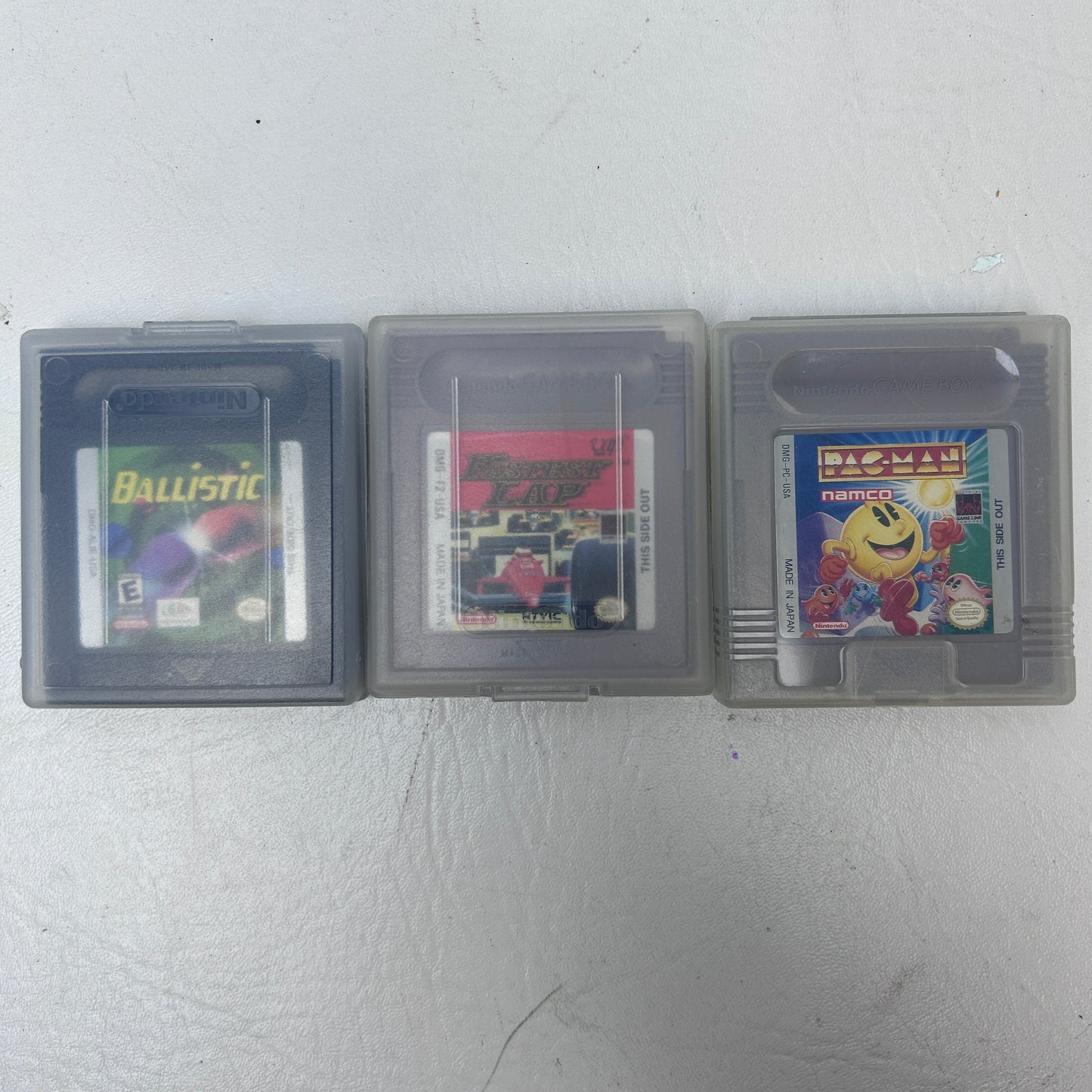 Lot of 3 Nintendo Game Boy Ballistic, Fatest Lap & Pac-Man Games