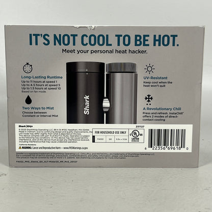 New shark Chill Pill 3-in-1 Personal Cooling System w/Fan FA022
