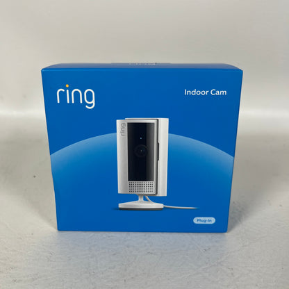 New Ring Indoor Cam 2nd Gen Plug-In 1080p HD WiFi Security Camera White