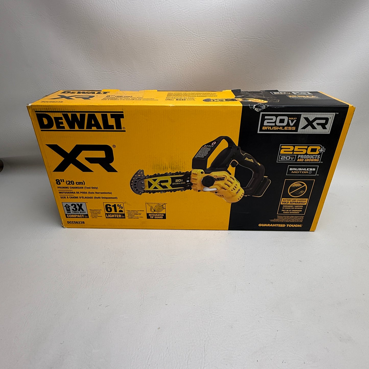 New DEWALT DCCS623B 20V MAX 8 in. Brushless Cordless Pruning Chainsaw