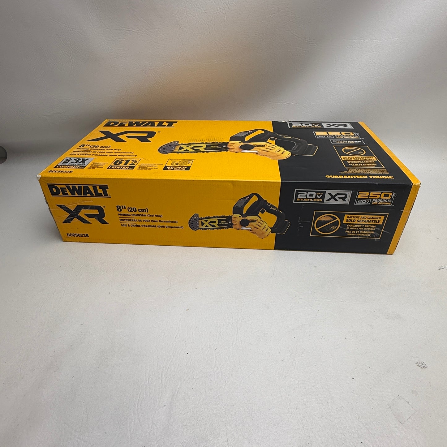 New DEWALT DCCS623B 20V MAX 8 in. Brushless Cordless Pruning Chainsaw