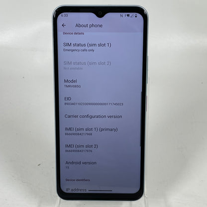T-Mobile REVVL 8 128GB Light Blue 5G Smartphone 6.6" 50MP Android 120Hz