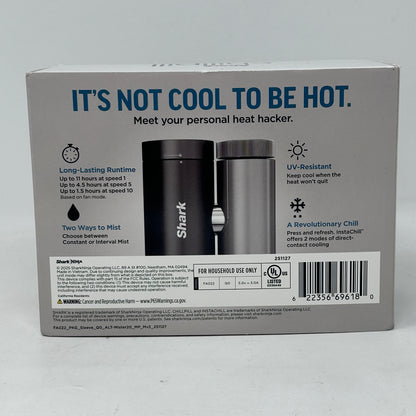 New Shark Chill Pill 3-in-1 Personal Cooling System Fan, InstaChill, Mist FA022