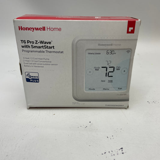 New Honeywell T6 Pro Z-Wave Plus with SmartStart Thermostat TH6320ZW2007