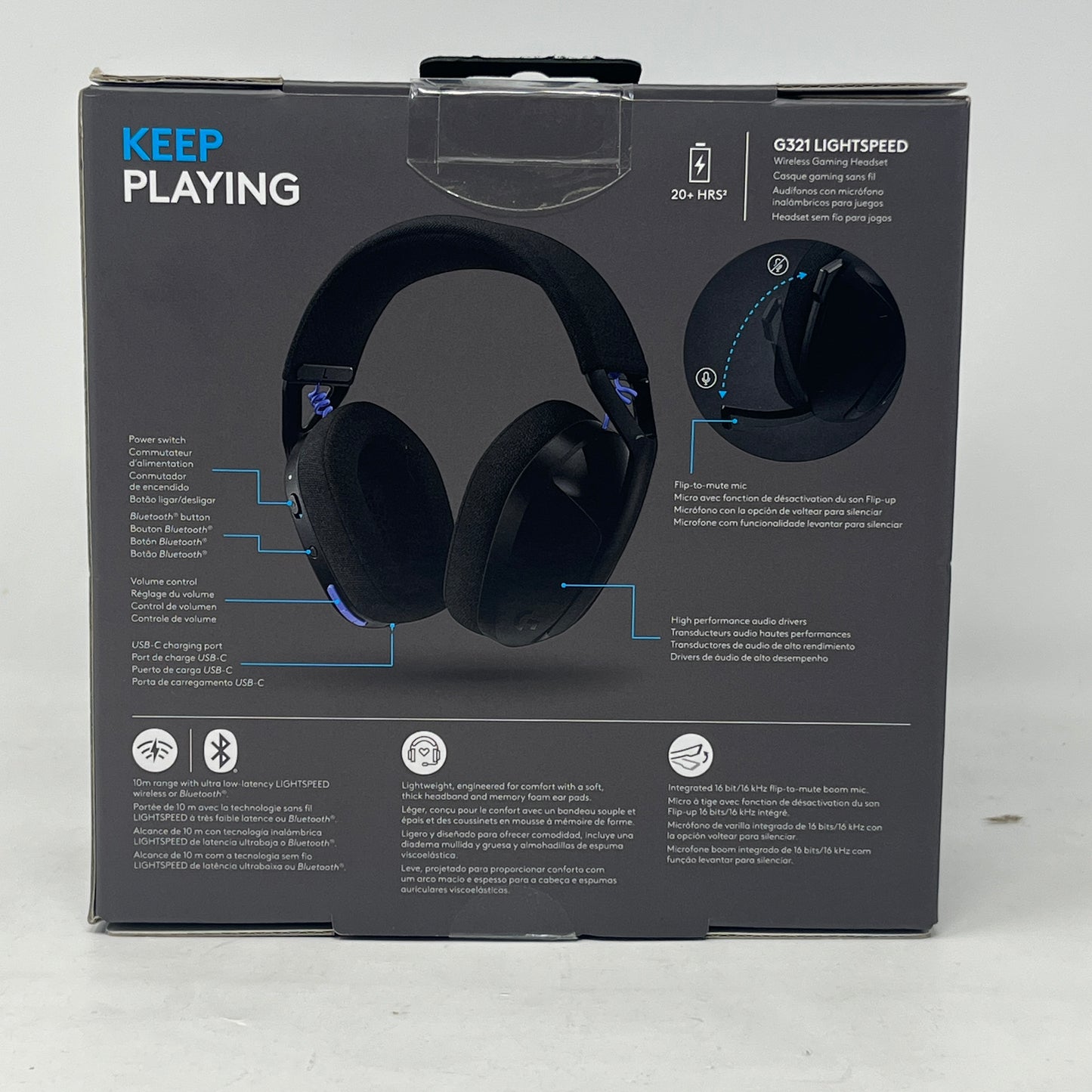 New Logitech G321 Lightspeed Wireless Gaming Headset Bluetooth Black