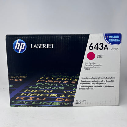 New HP LaserJet 643A Toner Cartridge Magenta Q5953A