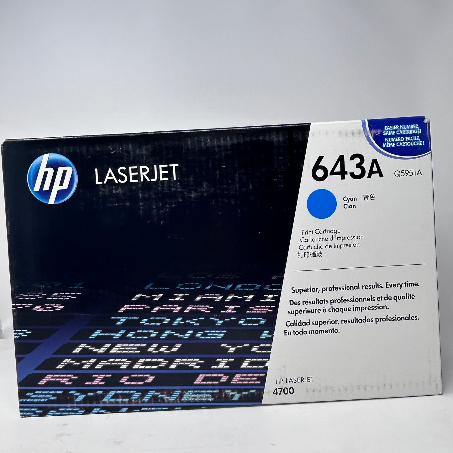 New HP LaserJet 643A Toner Cartridge Cyan Q5951A