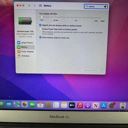 2017 Apple MacBook Air 13.3" i5 1.8GHz 4GB RAM 256GB SSD Silver A1466