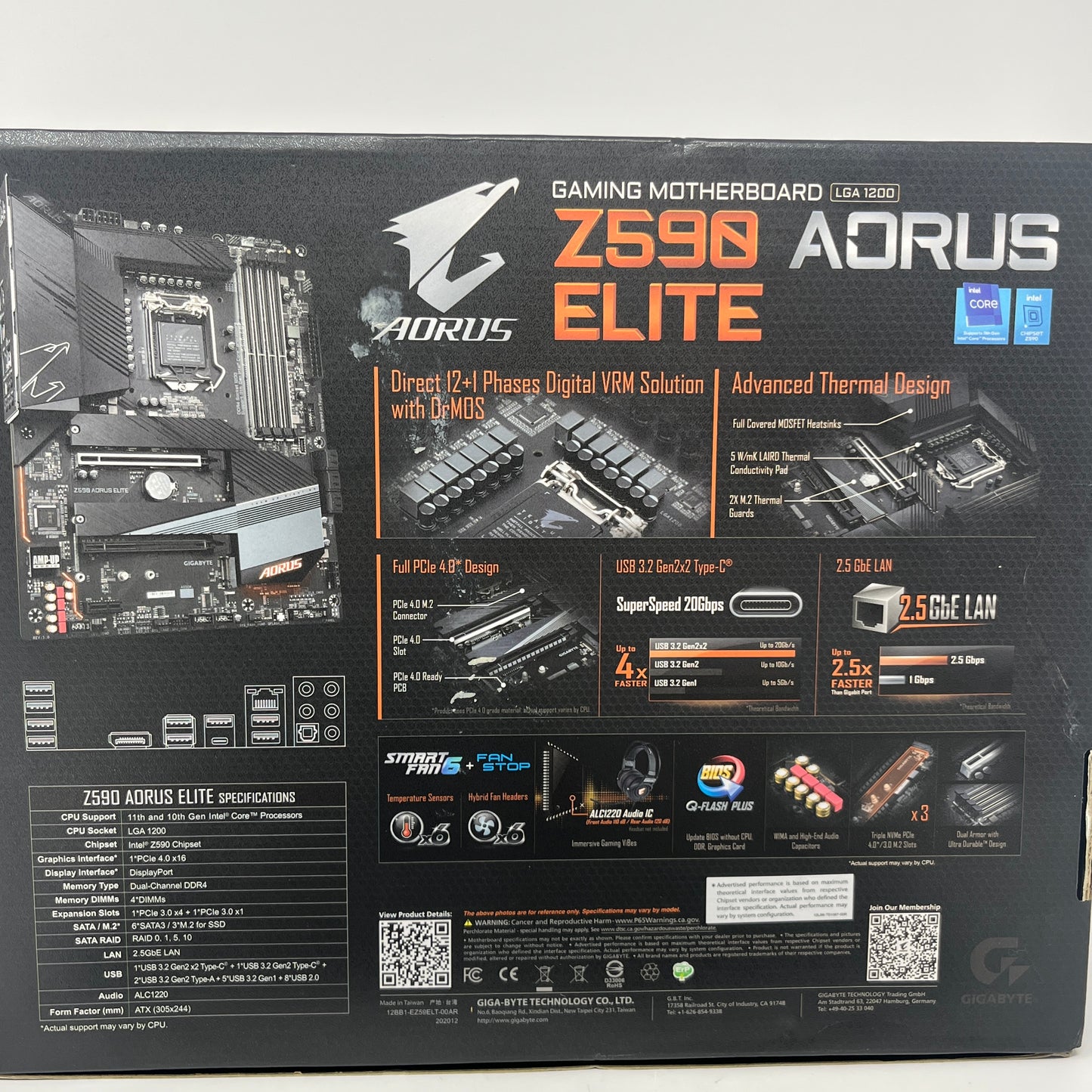 Gigabyte Z590 Aorus Elite LGA 1200 ATX Intel DDR4 Motherboard