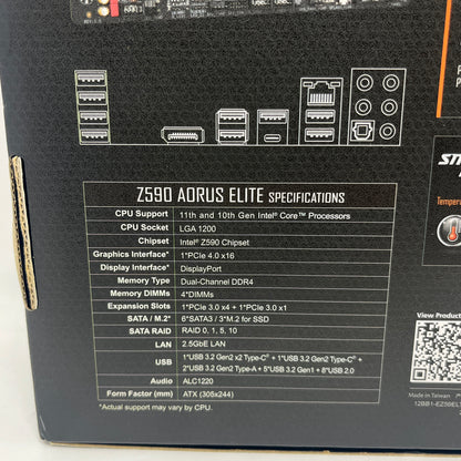 Gigabyte Z590 Aorus Elite LGA 1200 ATX Intel DDR4 Motherboard