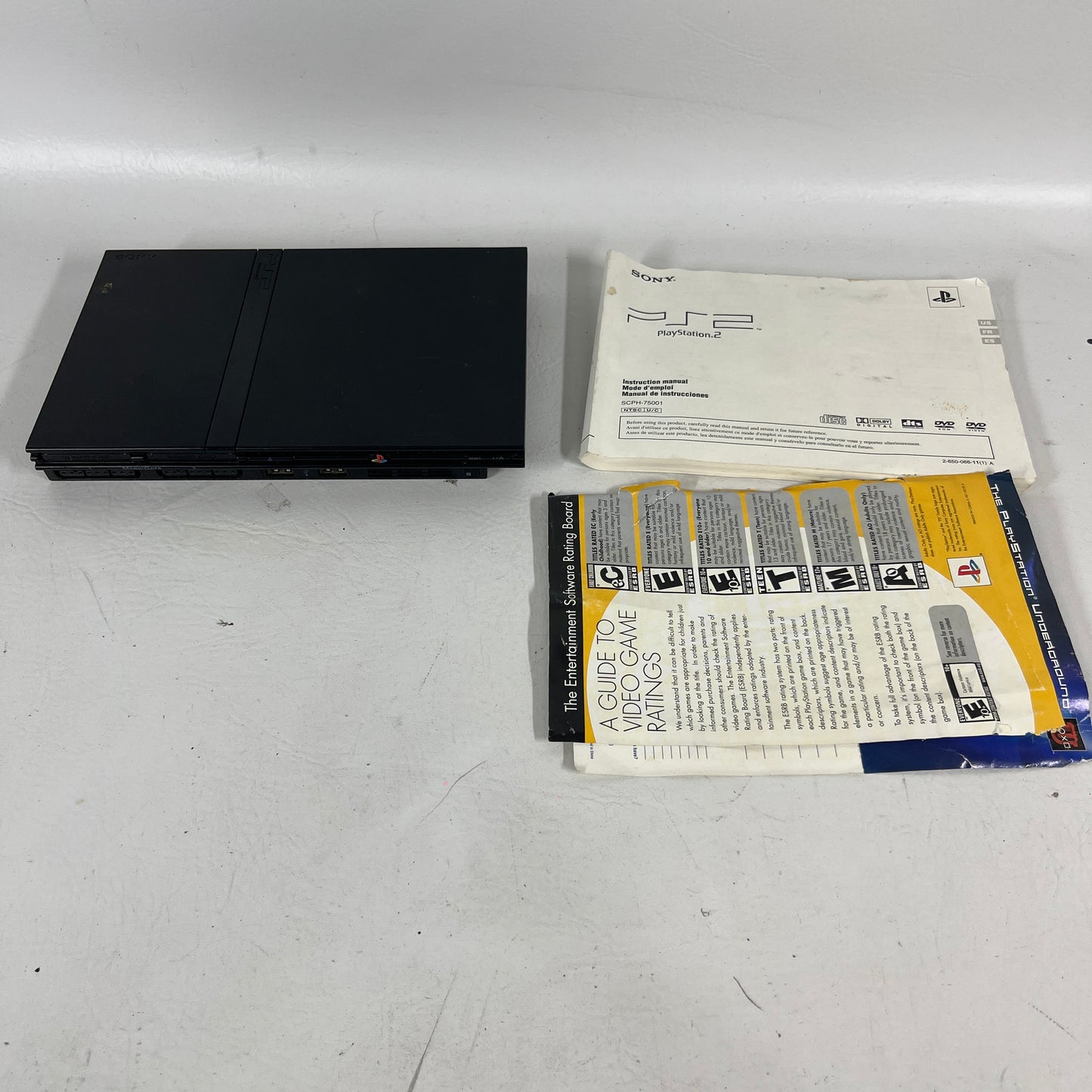 Sony PlayStation 2 Slim PS2 Black Console Gaming System SCPH-75001
