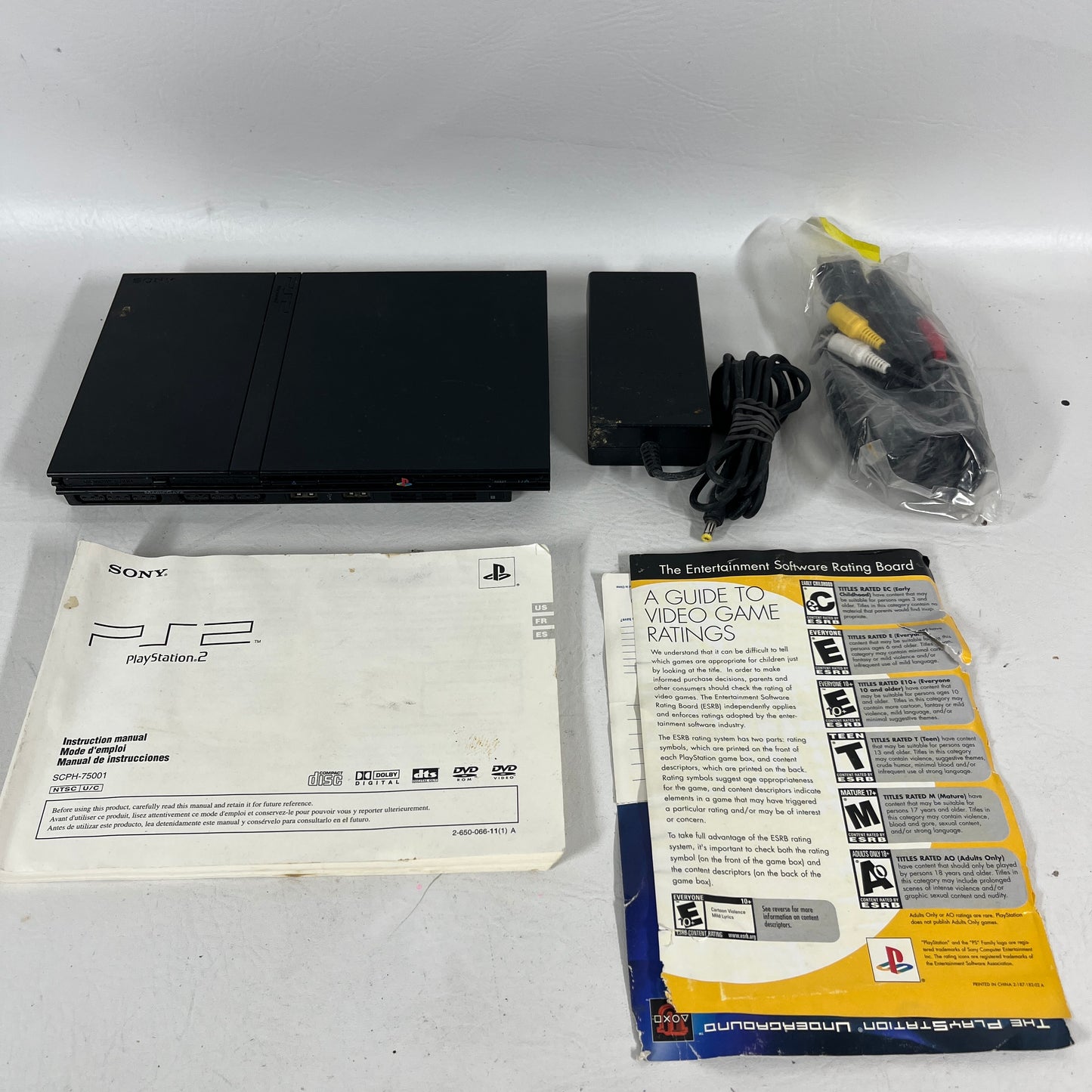 Sony PlayStation 2 Slim PS2 Black Console Gaming System SCPH-75001