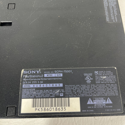 Sony PlayStation 2 Slim PS2 Black Console Gaming System SCPH-75001
