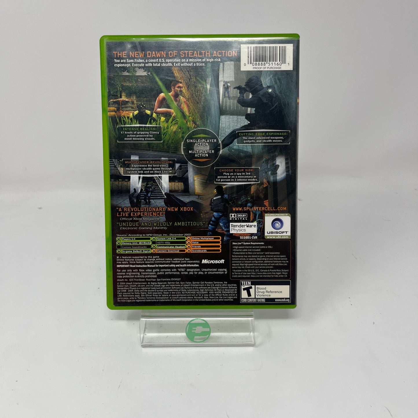 Lot  3 Xbox Tom Clancy Game  Splinter Cell Chaos Theory Pandora Tomorrow Ghost