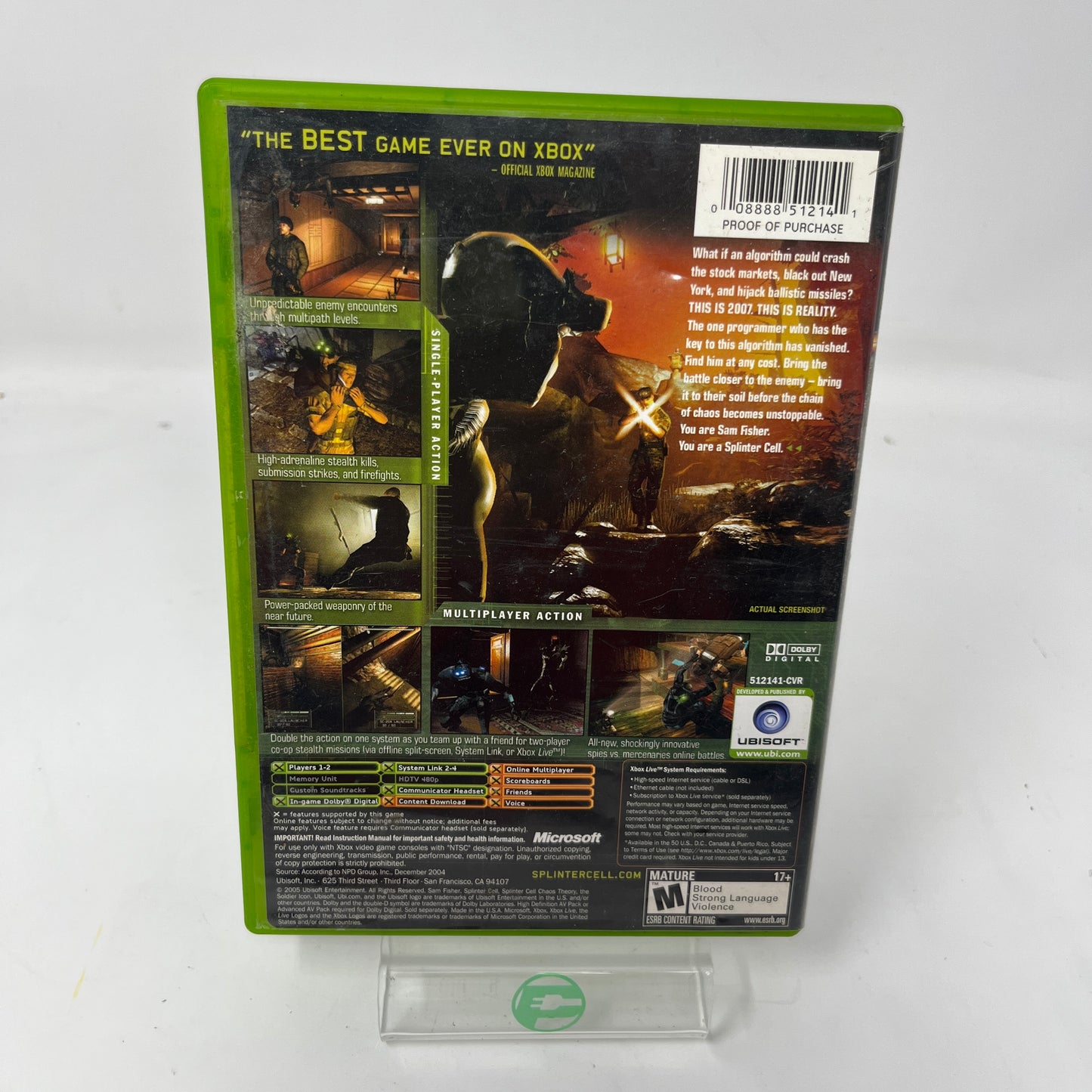 Lot  3 Xbox Tom Clancy Game  Splinter Cell Chaos Theory Pandora Tomorrow Ghost