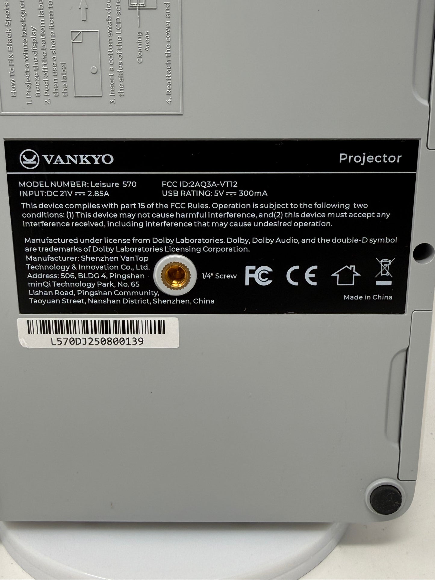 Vankyo Leisure 1920 x 1080 200 Lumens FHD HDR Smart Portable Projector