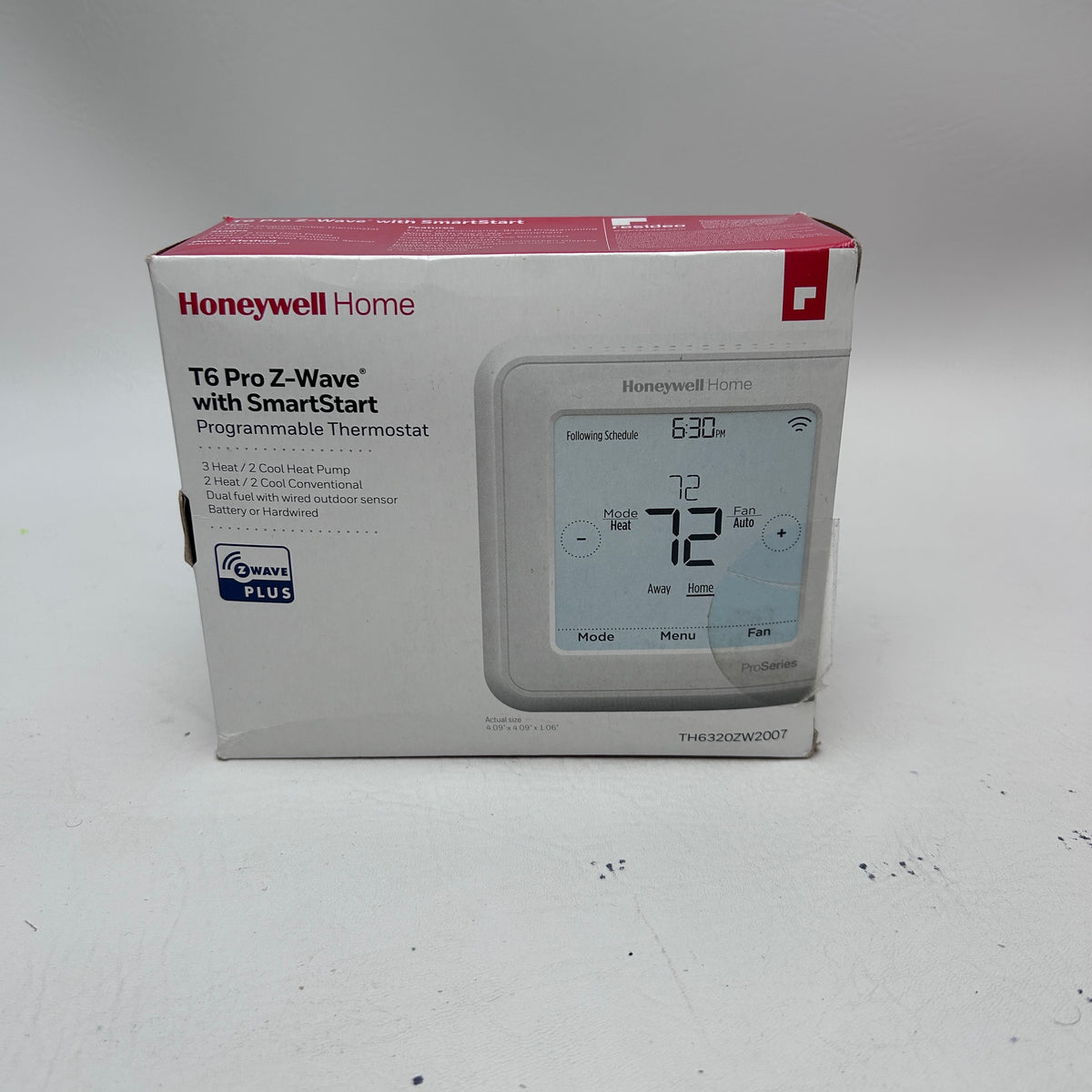 New Honeywell T6 Pro Z-Wave Plus w/ SmartStart Thermostat TH6320ZW2007