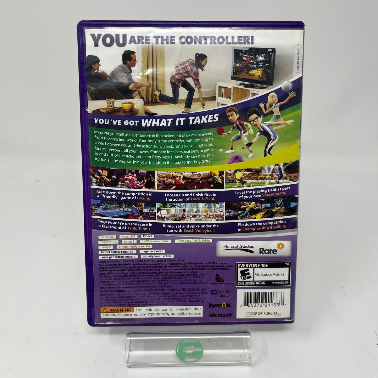 Lot of 4 Xbox 360 Games Soul Calibur IV Wheel of Fortune Kinect Sports