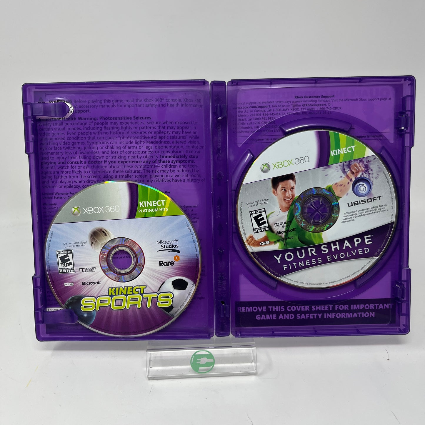Lot of 4 Xbox 360 Games Soul Calibur IV Wheel of Fortune Kinect Sports