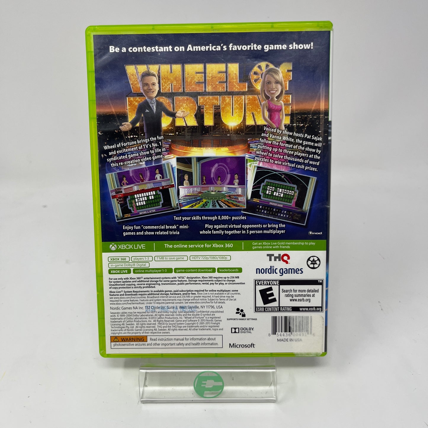 Lot of 4 Xbox 360 Games Soul Calibur IV Wheel of Fortune Kinect Sports